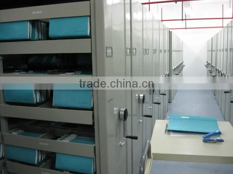 Library school manual movable shelving, double -column shelving/ drawing mass shelf