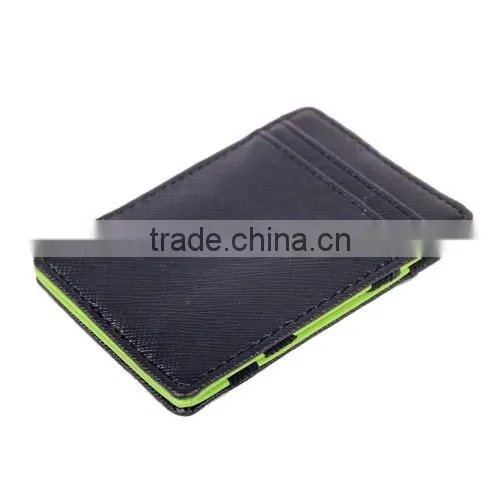 PU Leather Elastic Trick Fold Wallet Magic Money Clip