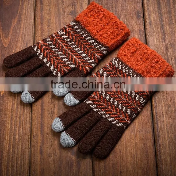 hight quality newgift touch screen glove Customized Knitted Winter Touch Screen Glove