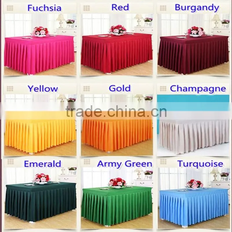 Accordian Polyester Table Skirt