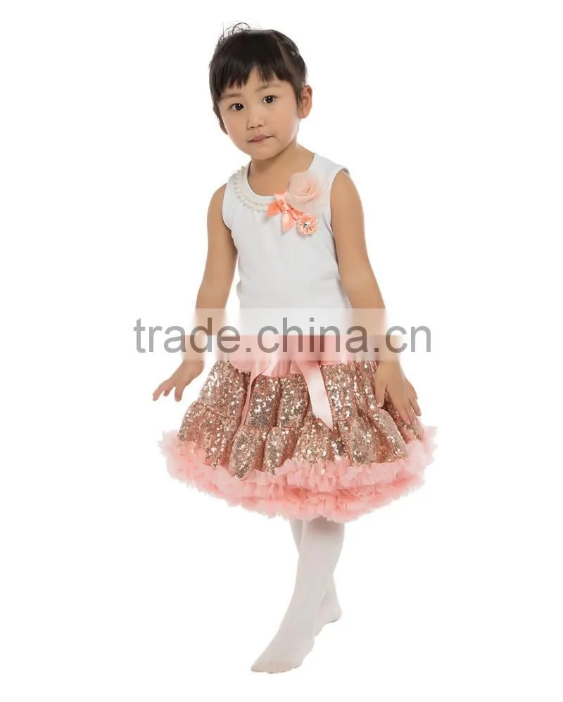 High Quality Girls Sequin Skirt Set,Fluffy Tutu Skirt Set For Girls