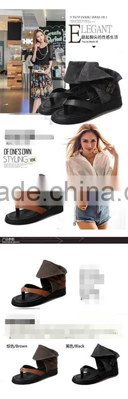 HFR-YS30 2015 summer in Europe and America belt buckle wild beach flip flat Roman style sandals