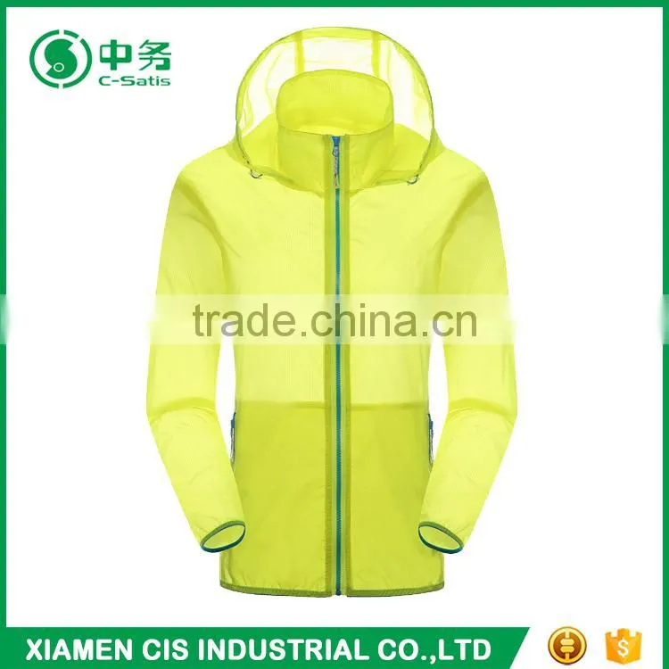 Custom Outdoor Ultrathin Sunscreen Ladies Blank Skin Jacket with Hood