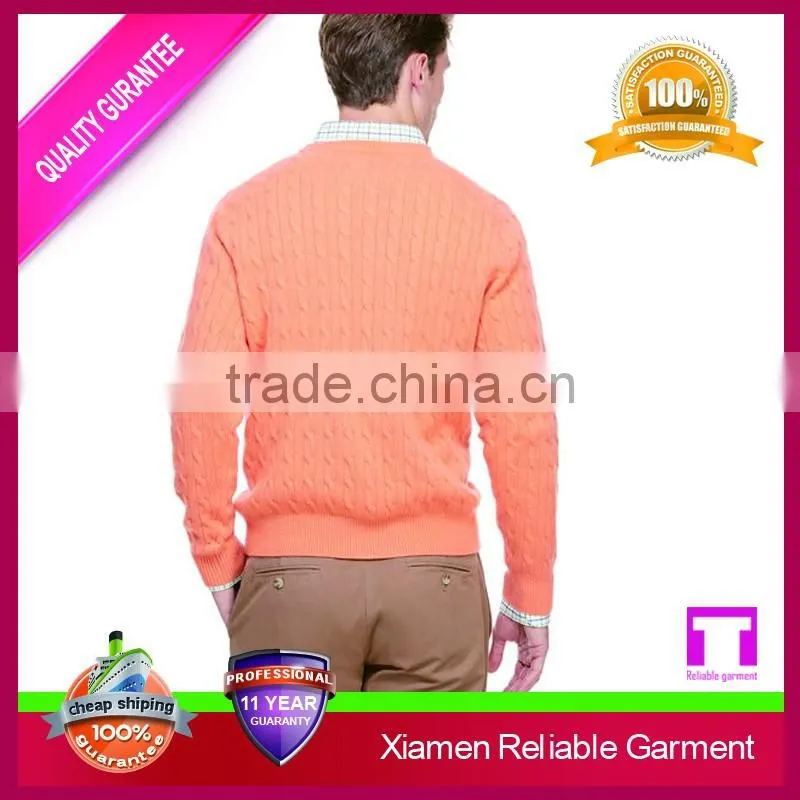 Classic cable wool sweater design for man