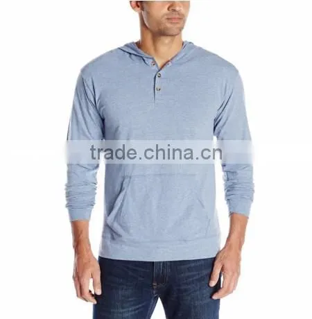 new style design custom cotton spandex solid color long sleeve hoodie for men