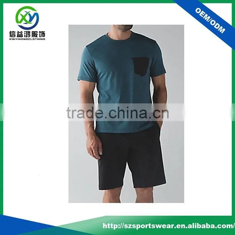 Latest design high quality mens organic cotton t shirt with pocket design
