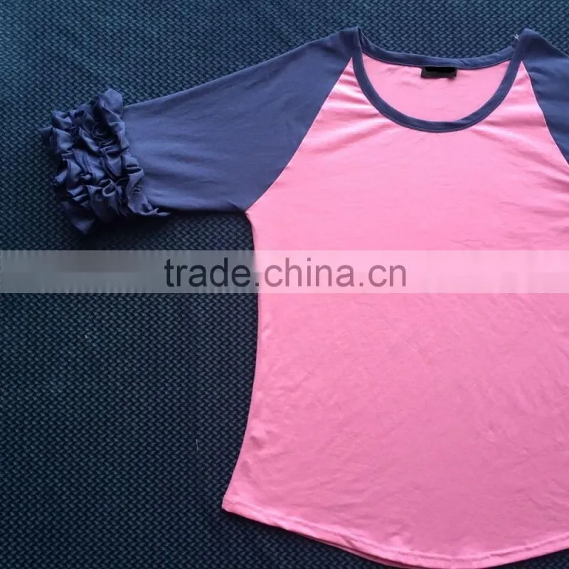 women fall clothings , women shirt , women floral raglan YW-00379