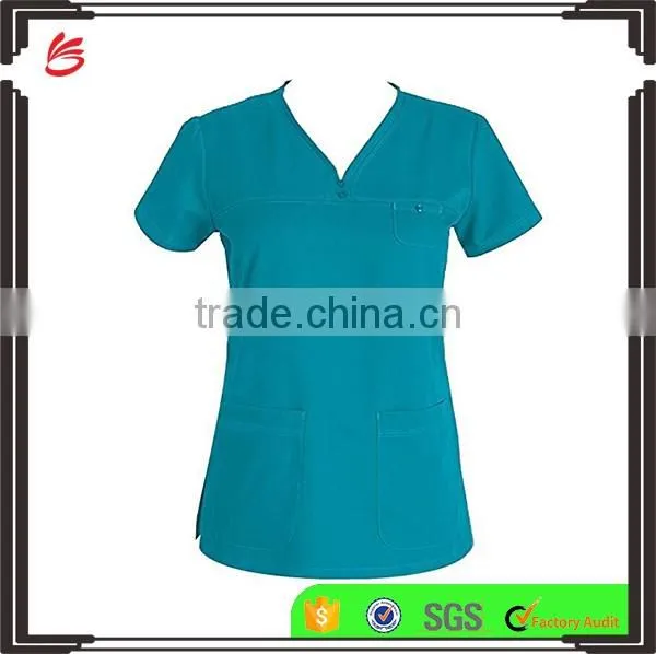 Colorful 2017 custom fashionable Scrub Top nurse hospital uniforms medical scrubs designs
