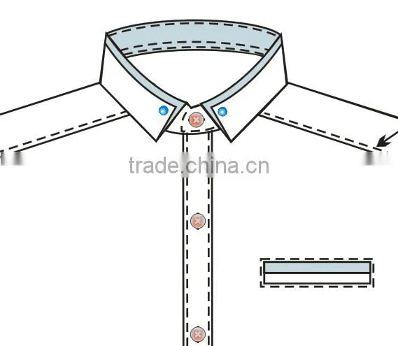custom model long sleeve turn up collar bespoke man shirt