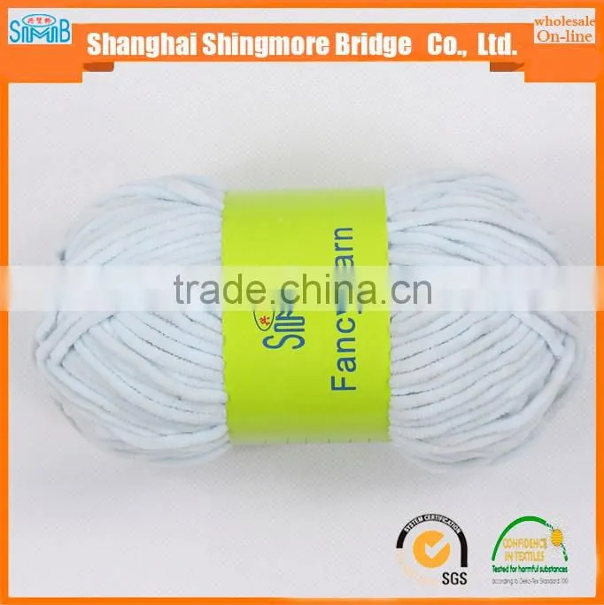 Online shopping knitted yarns china supplier cheapest price wholesale oeko tex polyester velvet chenille yarn for knitting scarf