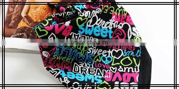 High Quality Letter Printing Cotton Cartoon Handkerchief