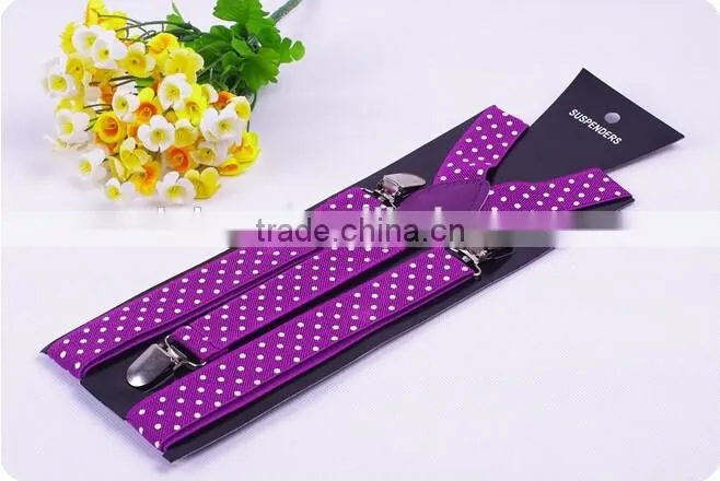 Polka Dot Braces Suspenders Elasticated Adjustable Polkadot Boys Girls 2.5cm/1"