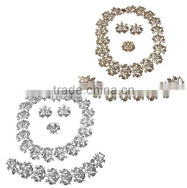 Braeclet-Necklace and Earring Sets,Zircon Vintage Jewelry Set,Retro Necklace-Earring-Bracelet Set