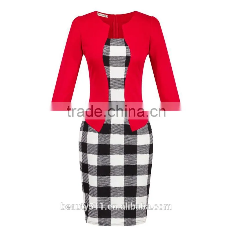 Premium Shift Dress with Contrast Embroidery women casual dress SD30