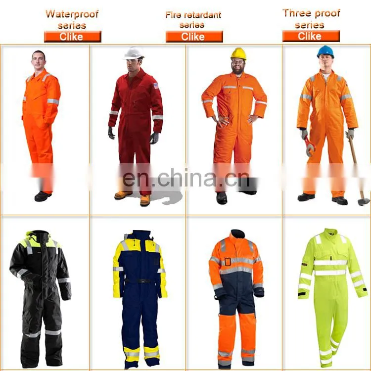 EN340 100% cotton OEM customized fire retardant multi-pocket reflective coverall