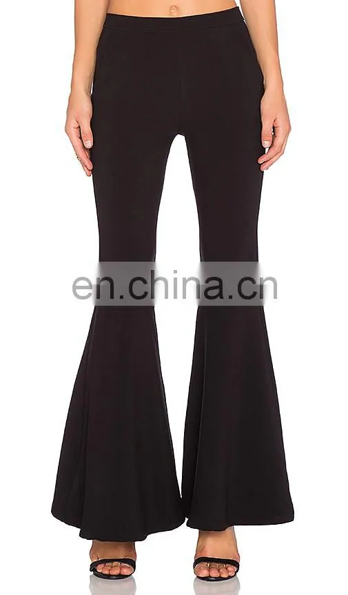 Wholesale Black Wide Leg Pants Harem Ruffle Pants