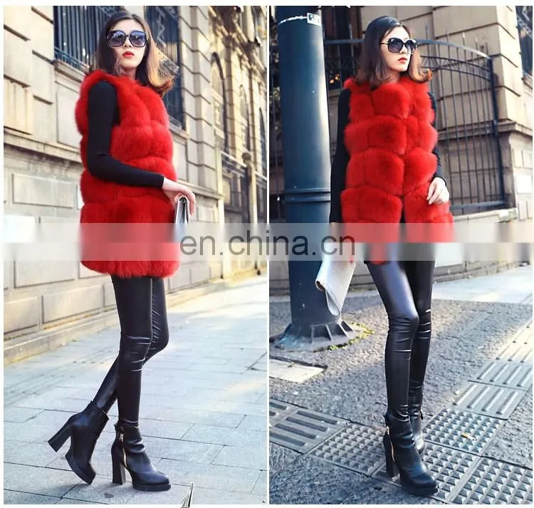 New Fashion Genuine Fox Fur Vest Women Formal Waistcoat For Women Waistcoat Designs For Girls