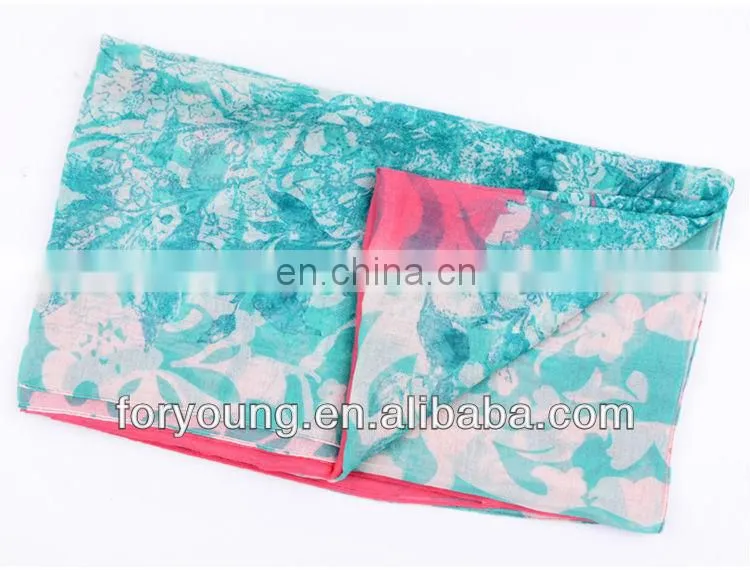 Flower Printed Polyester Scarf