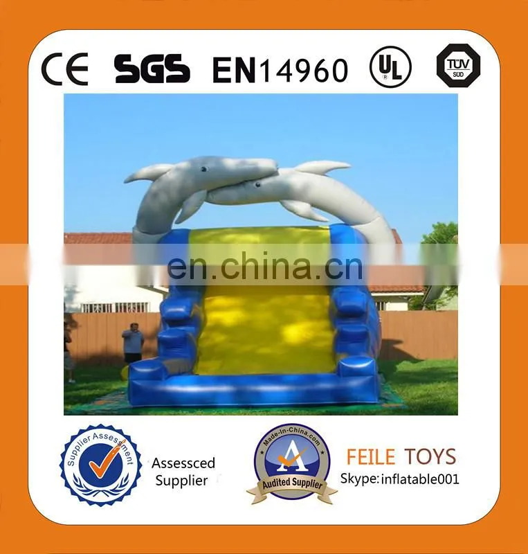 Outdoor giant inflatable jaws water slide