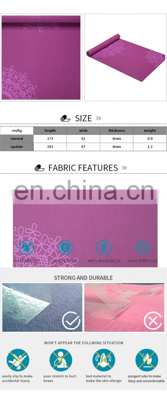 wholesale gym custom printed logo floating eco anti slip yoga mats