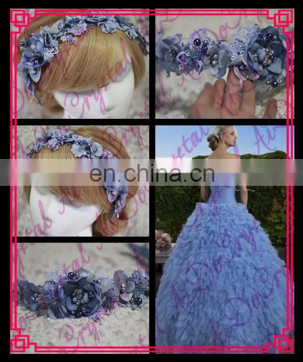 Aidocrystal fashion rhinestone garland headpiece,bridal lace wedding party fascinators for ladies