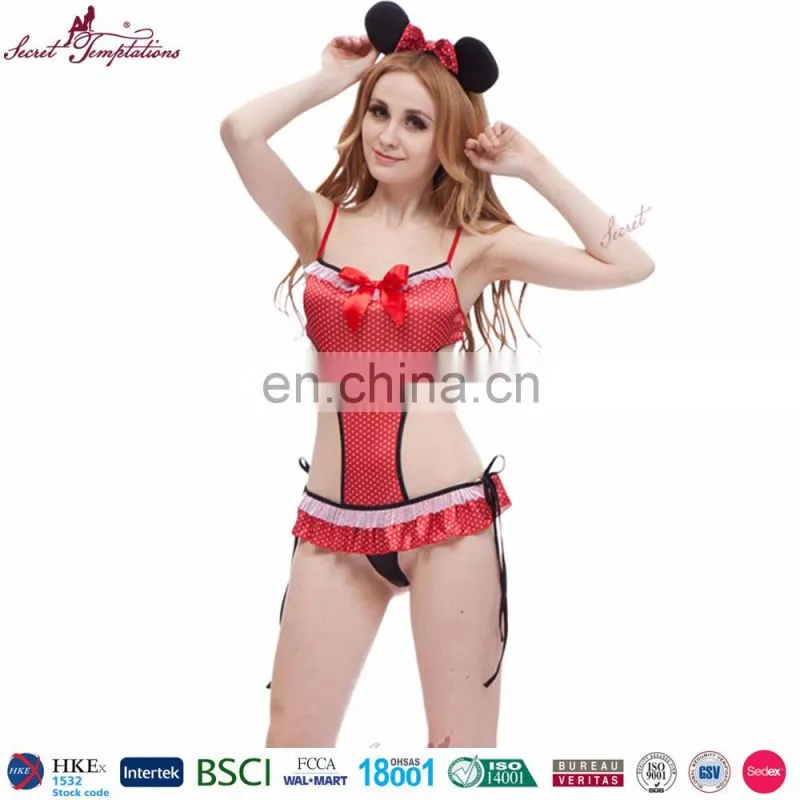 2016 hot sale new latest design sexy cartoon rat girl sexy babydoll lingerie