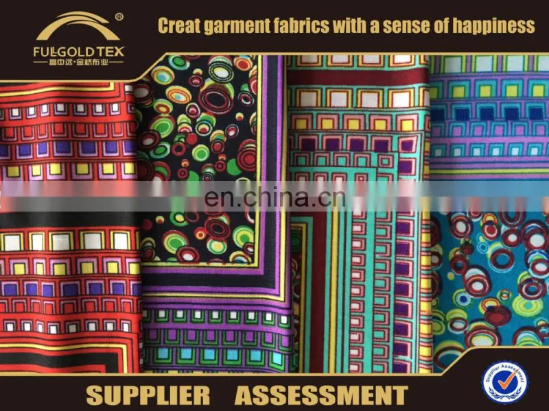 2016 new dot box folk style printed fabric FDY fabric in keqiao fullgold