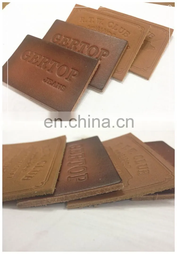 custom denim embossed leather patch