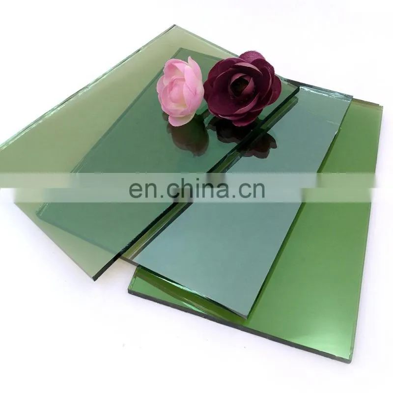 4mm 5mm 6mm Light French Green / Dark Green Reflective Glass with ISO, CCC and CE certificate