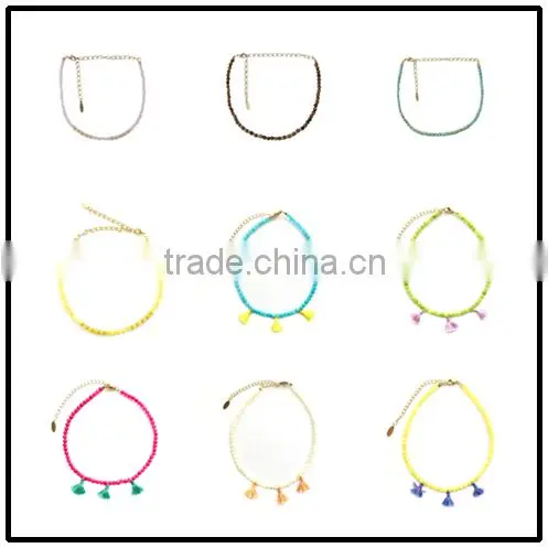 DC03-25 New arrival bead jewellery bead chain necklaces designs custom logo necklaces