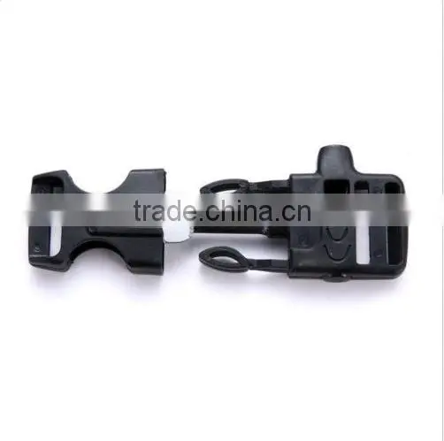Side Release Whistle Buckle Flint Fire Starter Scaper for Bracelet Paracord
