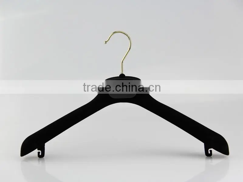 HA7064 black flocking fashionable coat hanger gold velvet hanger
