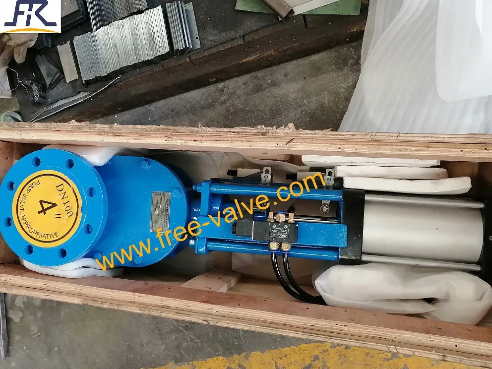 4 inch pneumatic actuator ceramic lined double disc gate valve
