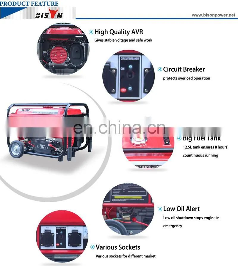 BISON CHINA 2kw Low noise Generator Small 60hz Three Phase 240v 2000 watt Gasoline Generator Price