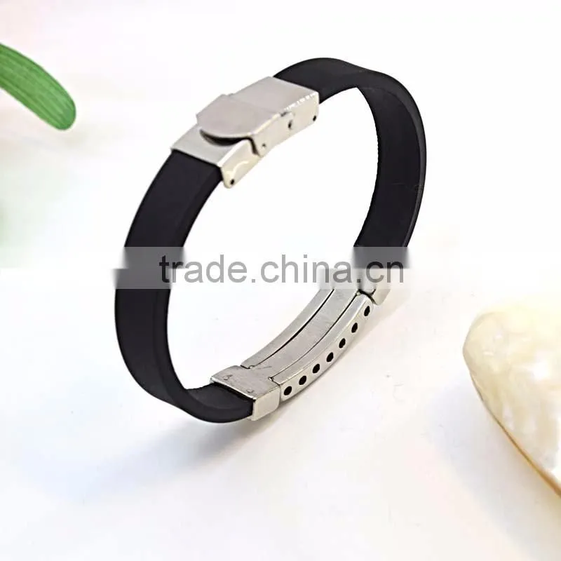 Customize new products 2016 IP plate color silicone bracelet with logo