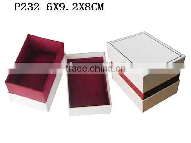 Silver Foiling Top Cardboard Frame Jewellry Gift Box for Watch Lining Velvet P232