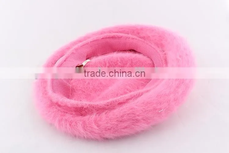 Pink cute lovely girl hats children caps wool pearl hat caps