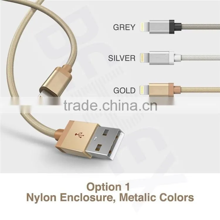 Nylong & TPE Mfi Original 8 Pin Circular Connector Wholesale USB Cable for IOS