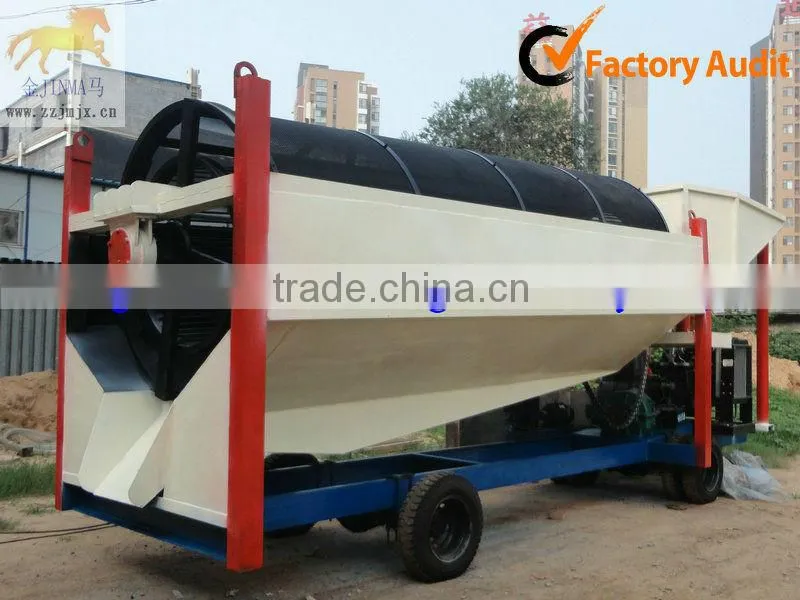 mobile rieve gold sand washing plant with double deck screen mesh