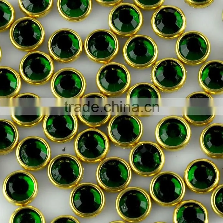 Ring rhinestone hotfix, transfer immed rhinestone, metal rimmed rhinestones for garment decoration