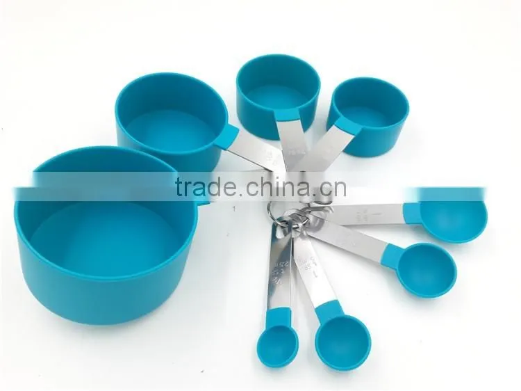 Measuring spoon and cup stainless steel handles