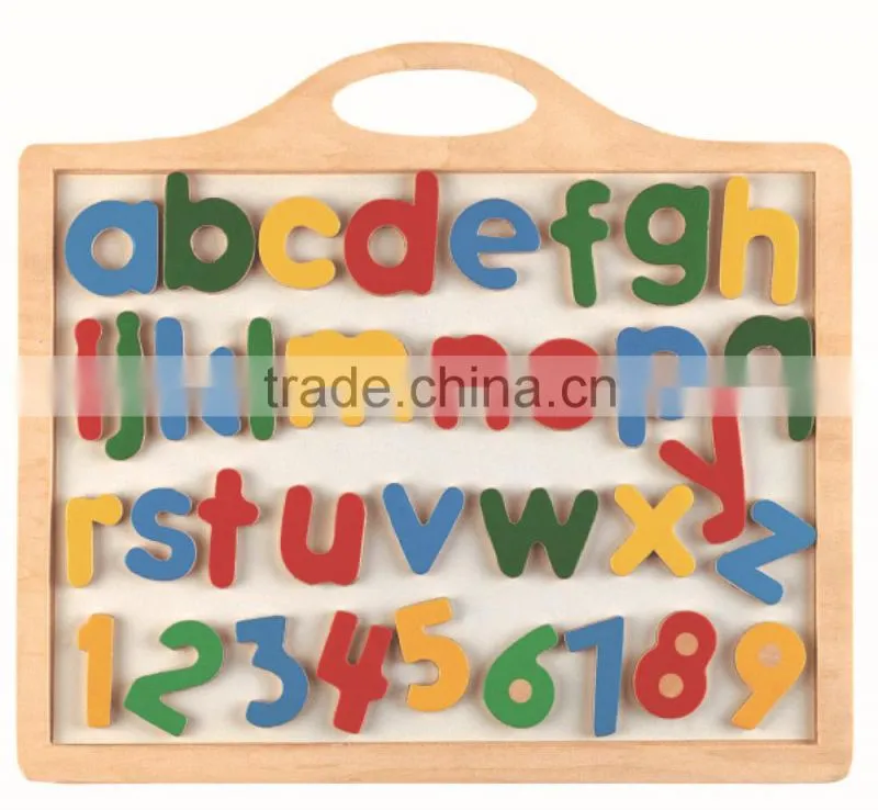 2015 popular children learning toys magnetic whiteboard letters and numbers wooden blackboard for kids early learning
