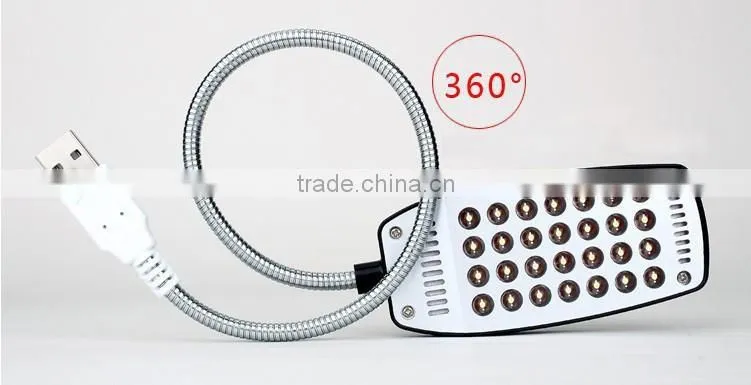 Ultra Bright USB 28 LED 28LED Light Lights Lighting Powered Flexible White Reading Lamp for Laptop Power Bank Mobile Charger Com