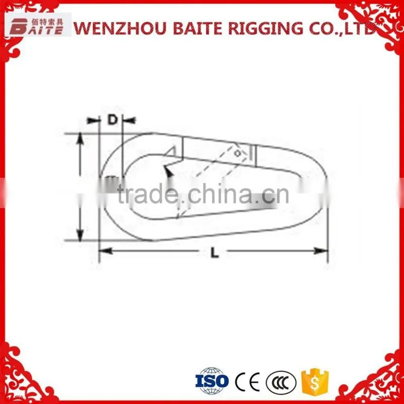 aluminum red 5mm snap hook egg type