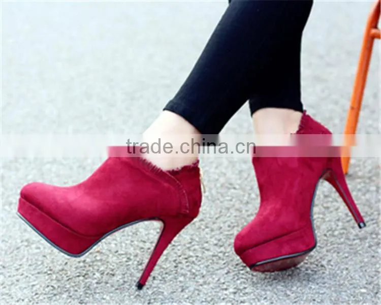 fur boot leather upper rubber bottom boots Professional girls fancy boots