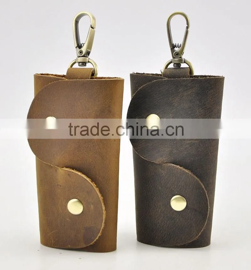 European retro leather compact key holders bag