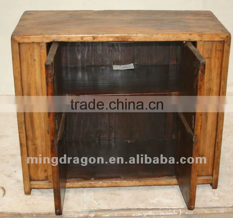 Chinese antique furniture pine wood two door cabinet