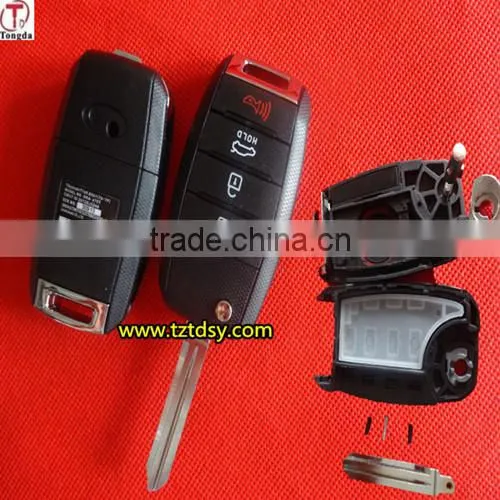 Tongda hot sale 4 button flip key fob key blank /key shell for Hyundai K3 Elantra Forte