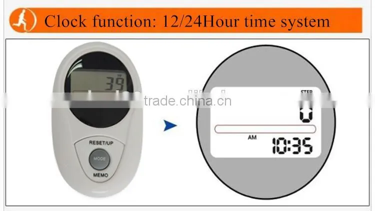 New Multi-functional Digital Porket Walking 3D Pedometer with 12/24 Time System and 7days Memory Pedometer /OEM/ODM Manufacturer