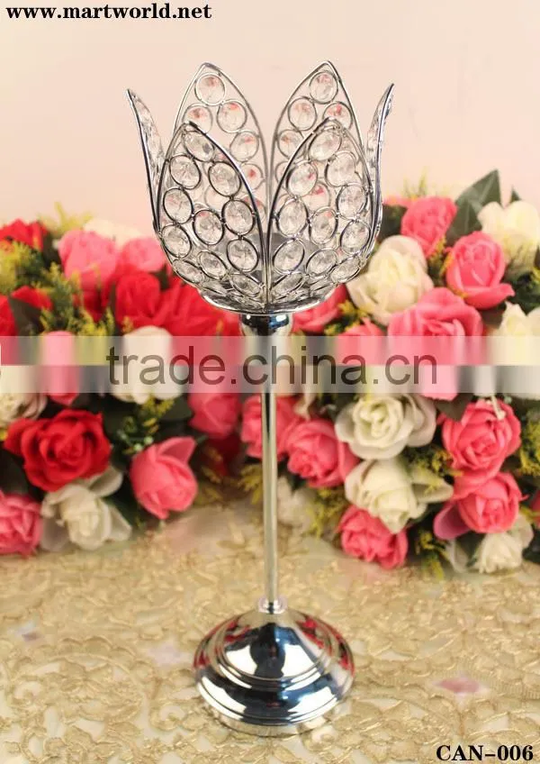 silver fashionable wedding candelabra, candle holders for wedding table center pieces,crystal table center piece(CAN-015)